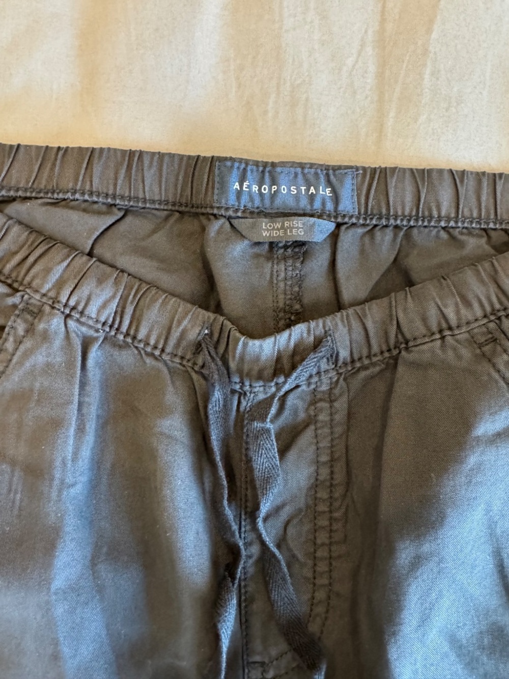 Aeropostale Grey Low Rise Wide Leg Tencel Drawstring Pants S - Picture 5 of 7